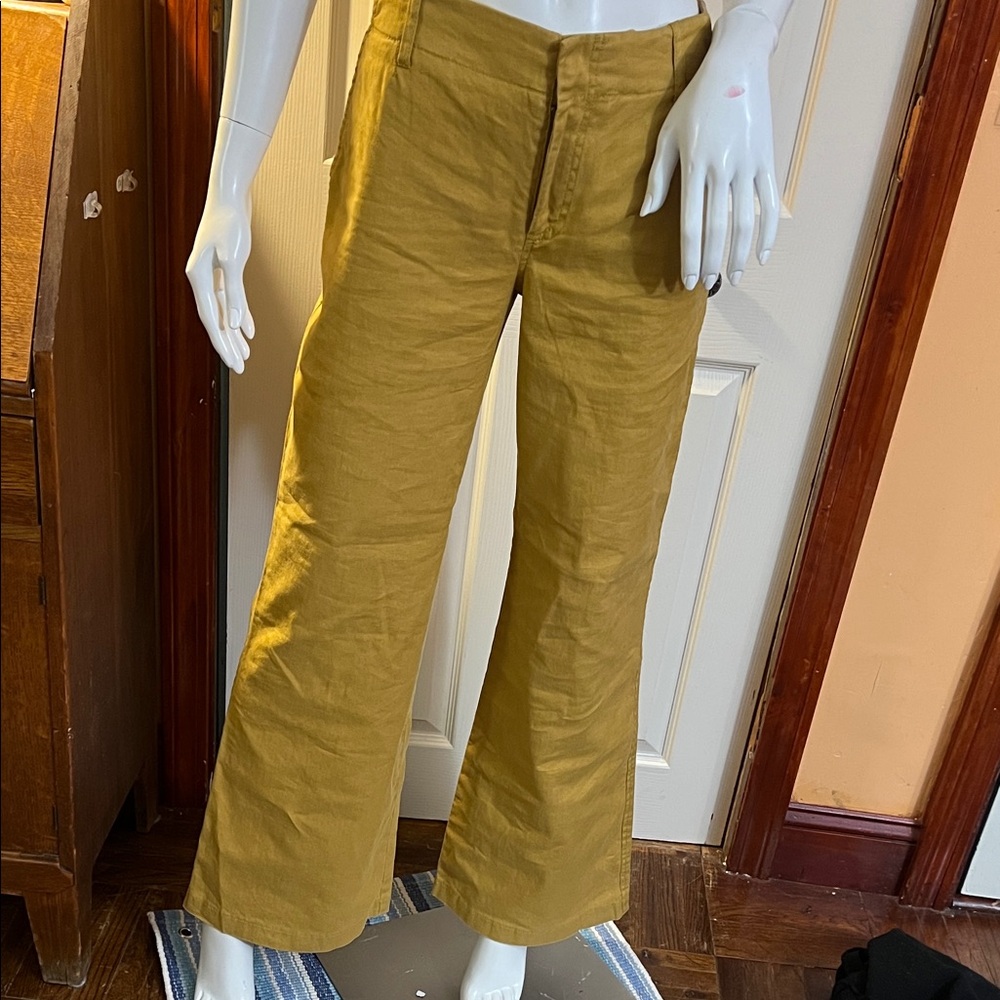 Peruvian Connection Yellow Wide leg Chinos
